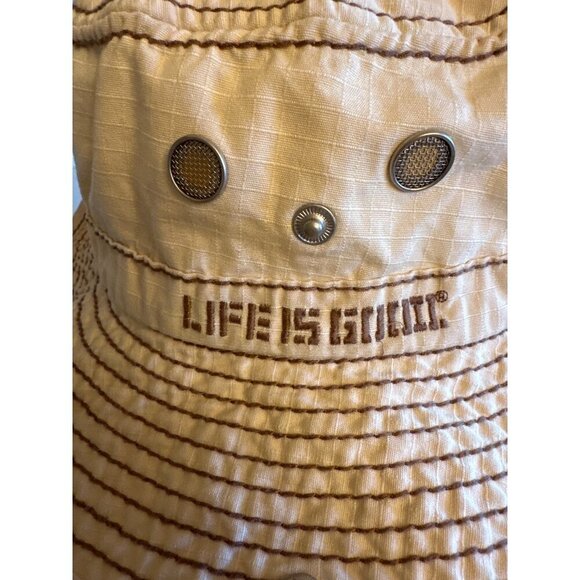 Life Is Good Beige Bucket Hat With Ventilation & Embroidered Logo - Picture 3 of 5